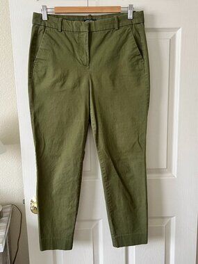 J. Crew Mercantile Womens Size 8 Green Chino Pants Cotton Stretch Pockets